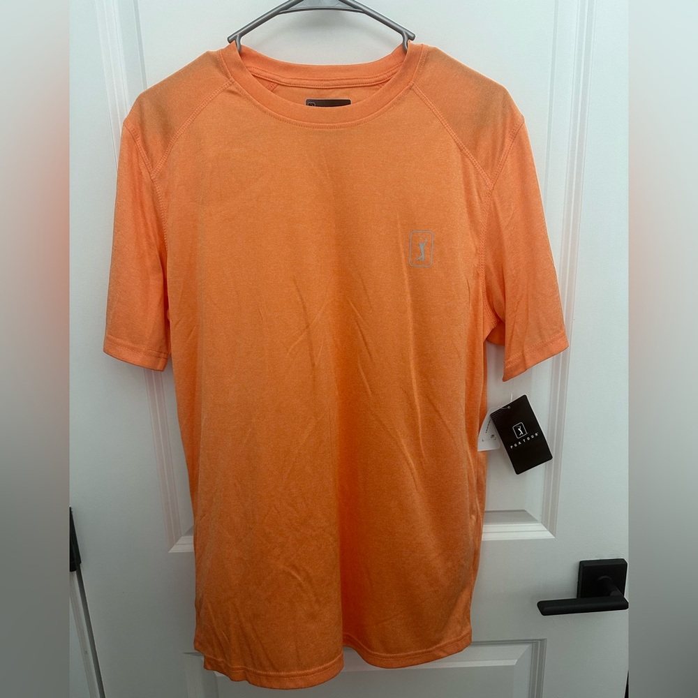 NWT Men's PGA Tour Orange Golf T-Shirt